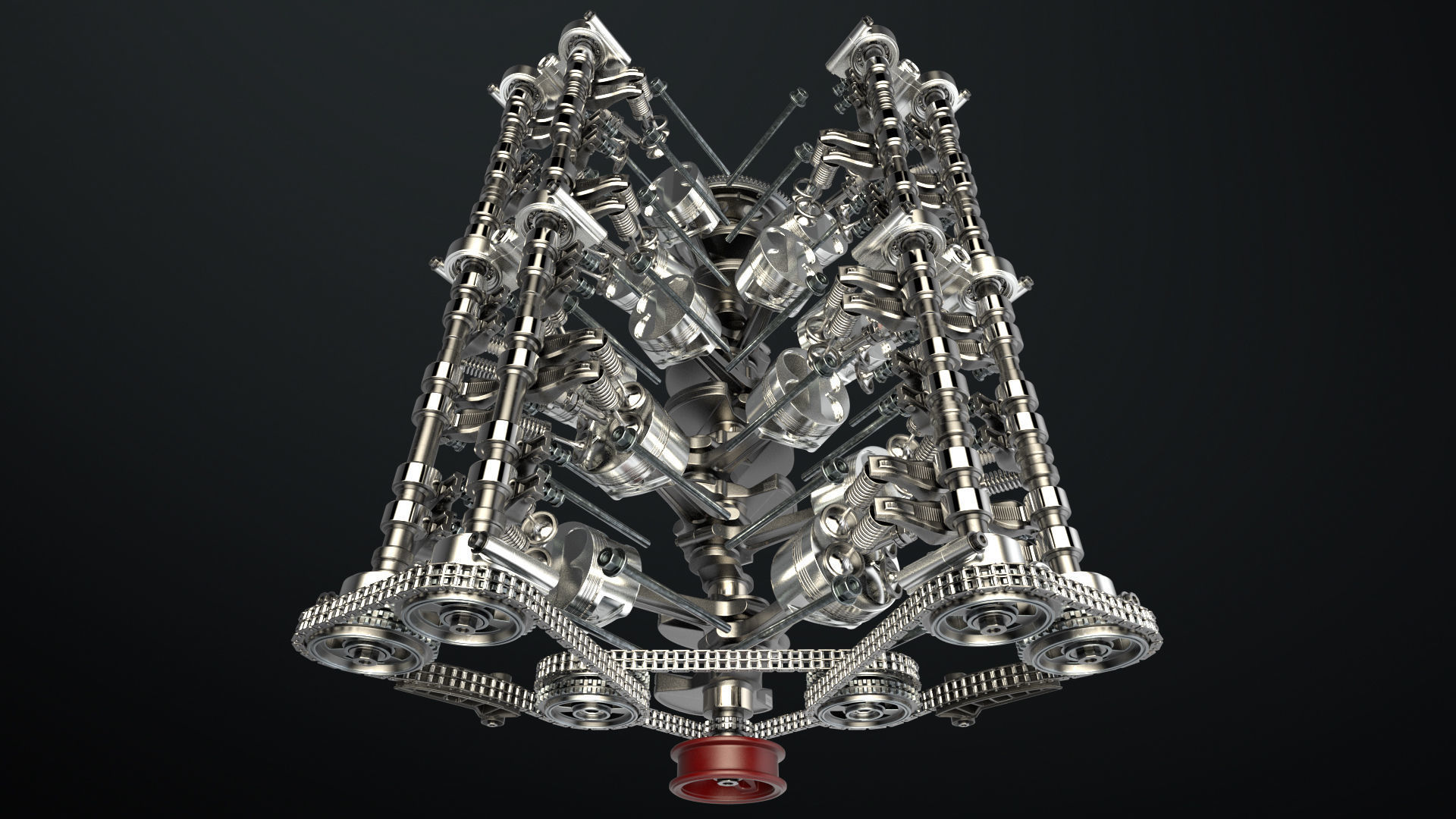 W 12 Engine Working Animated 3D model_20