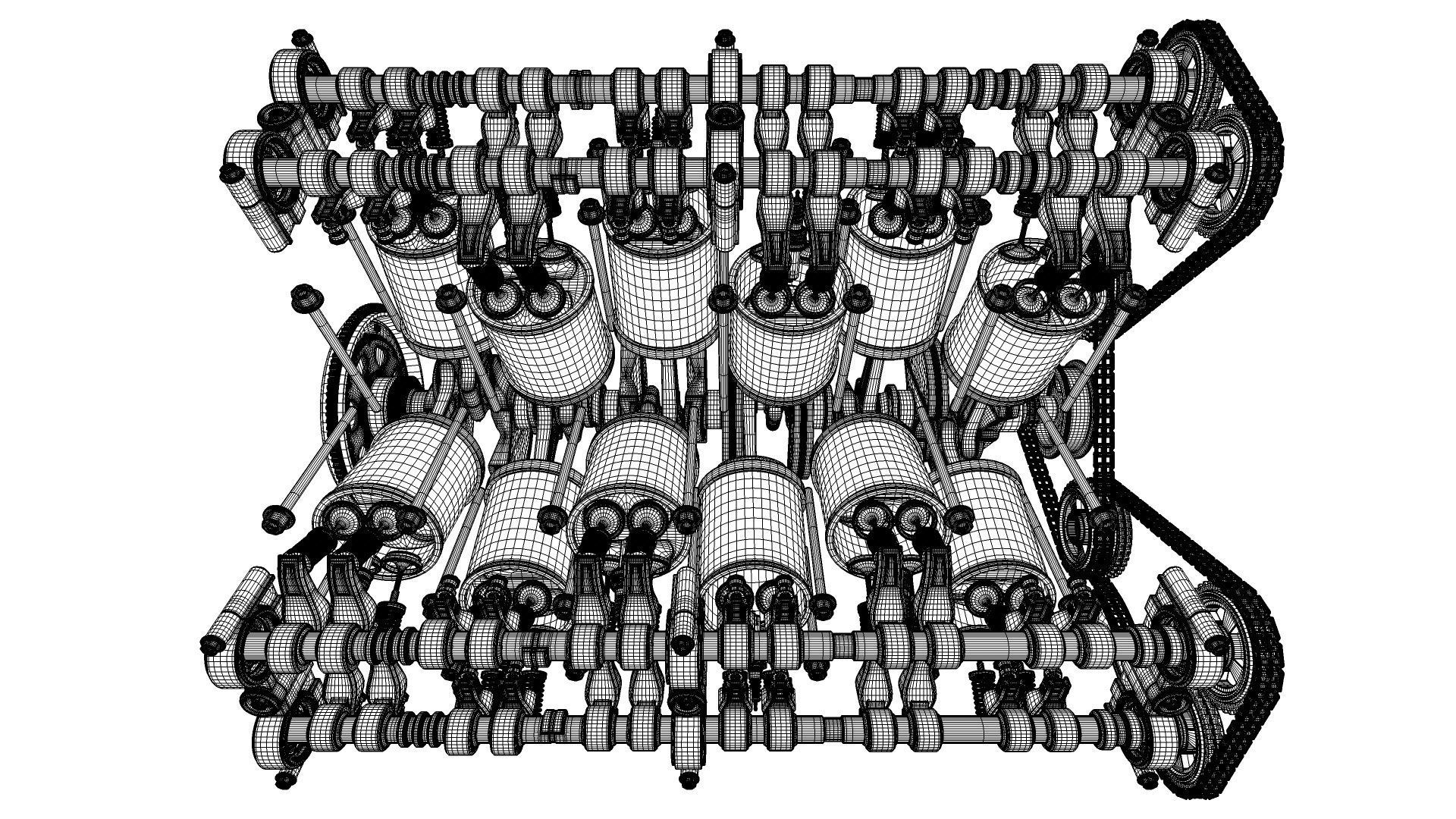 W 12 Engine Working Animated 3D model_44