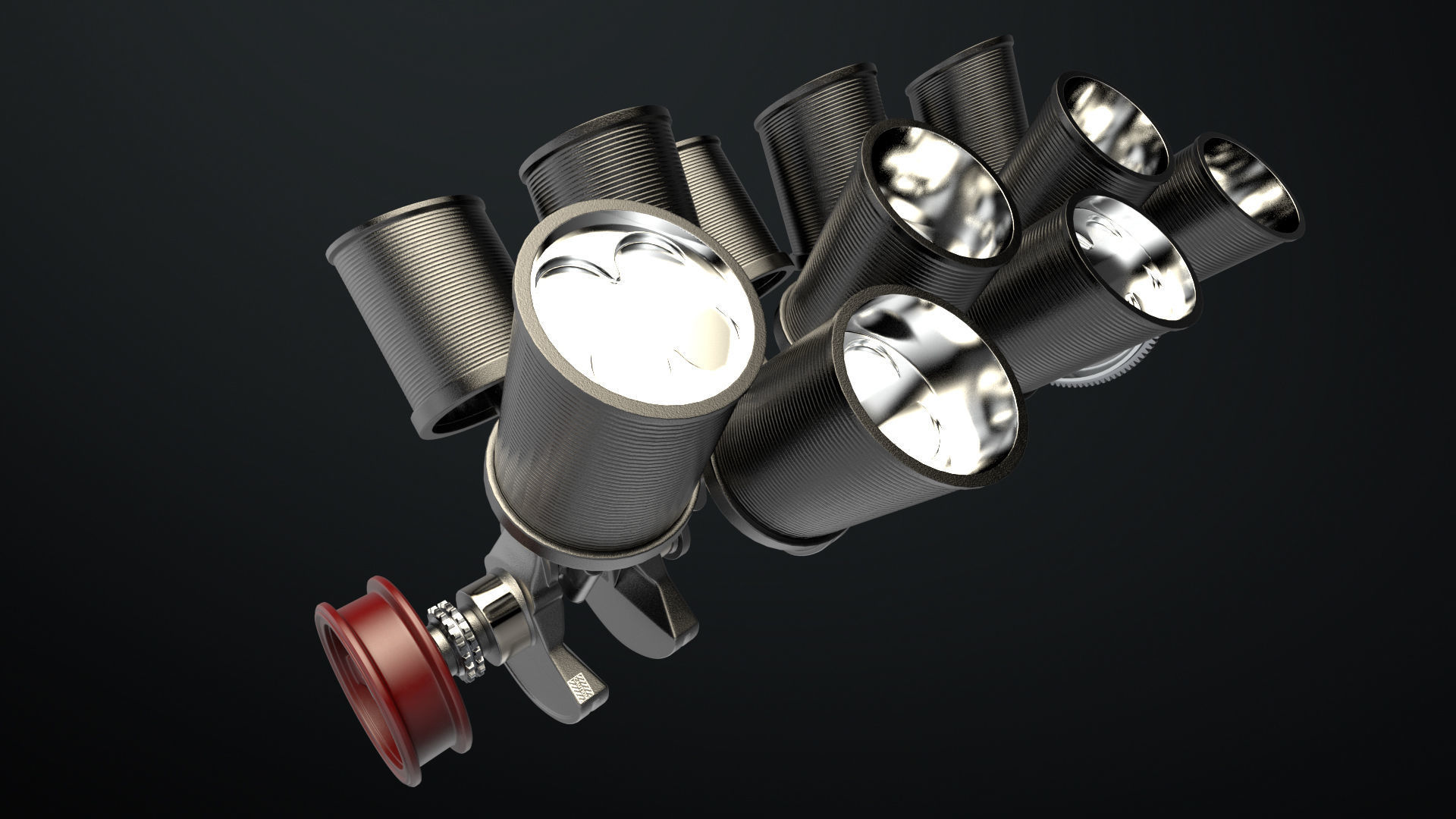 W 12 Engine Working Animated 3D model_26