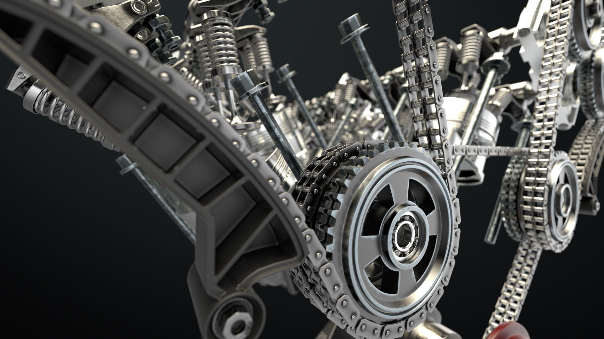 W 12 Engine Working Animated 3D model_12