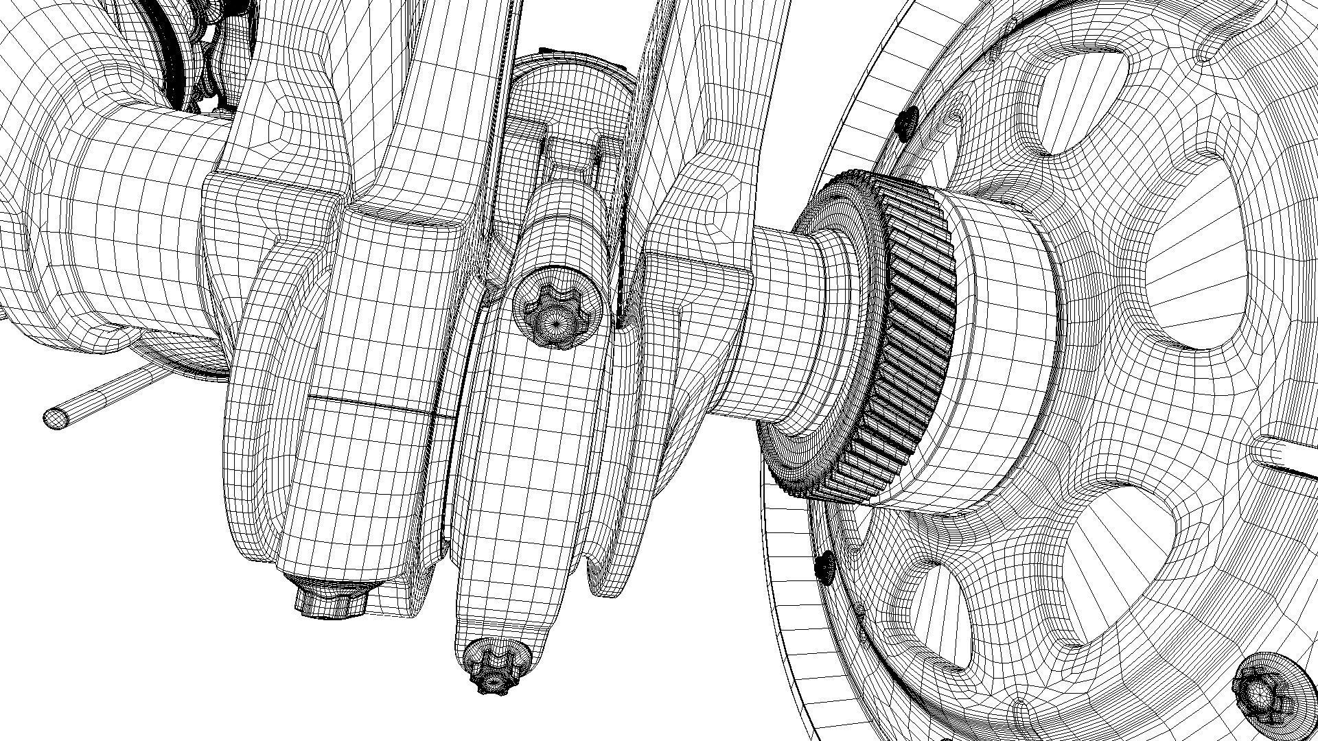 W8 Engine Working Animated 3D model_39