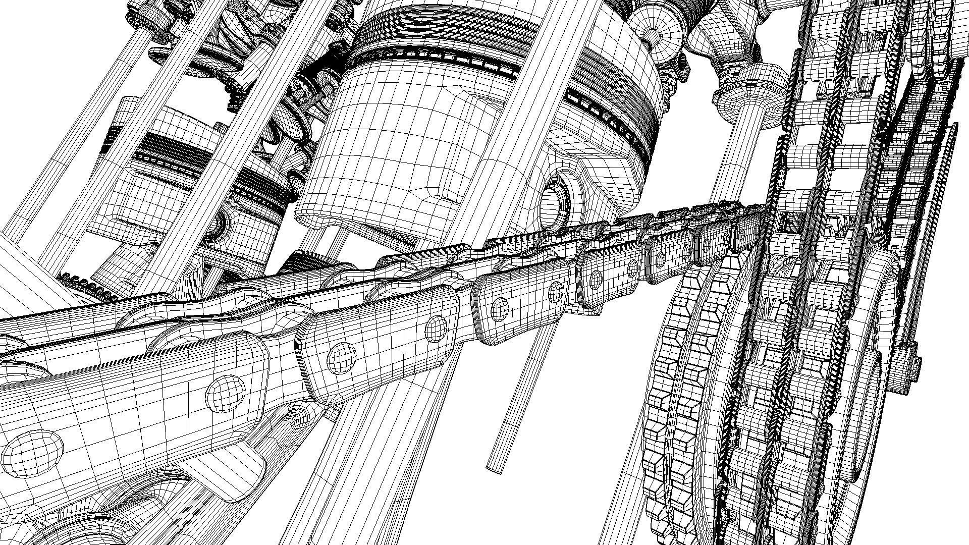 W8 Engine Working Animated 3D model_38