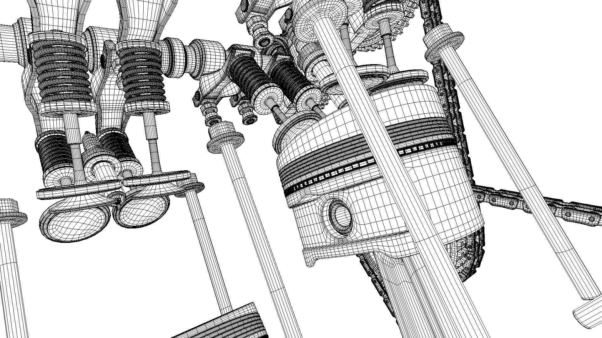 W8 Engine Working Animated 3D model_36