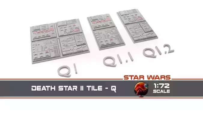 Death Star II Tile Type Q 3D print model Death Star II Tile Type Q 3D print model