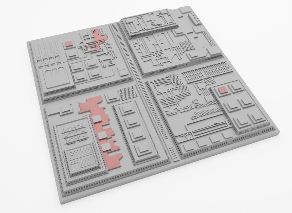 Death Star II Tile Type Q 3D print model_5