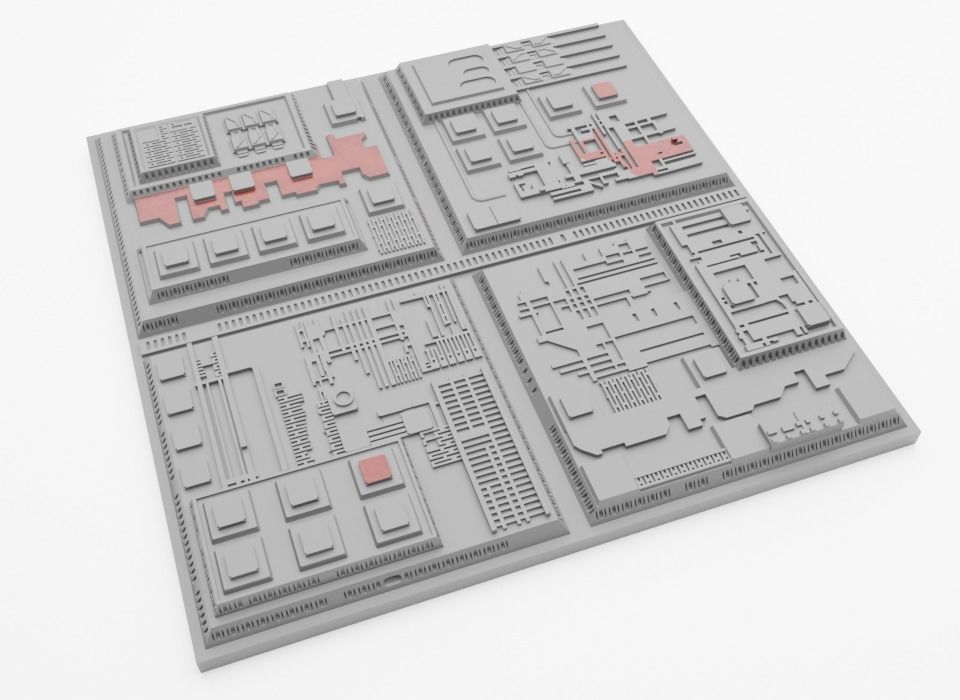 Death Star II Tile Type Q 3D print model_4