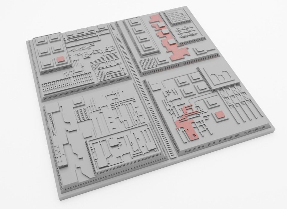 Death Star II Tile Type Q 3D print model_7