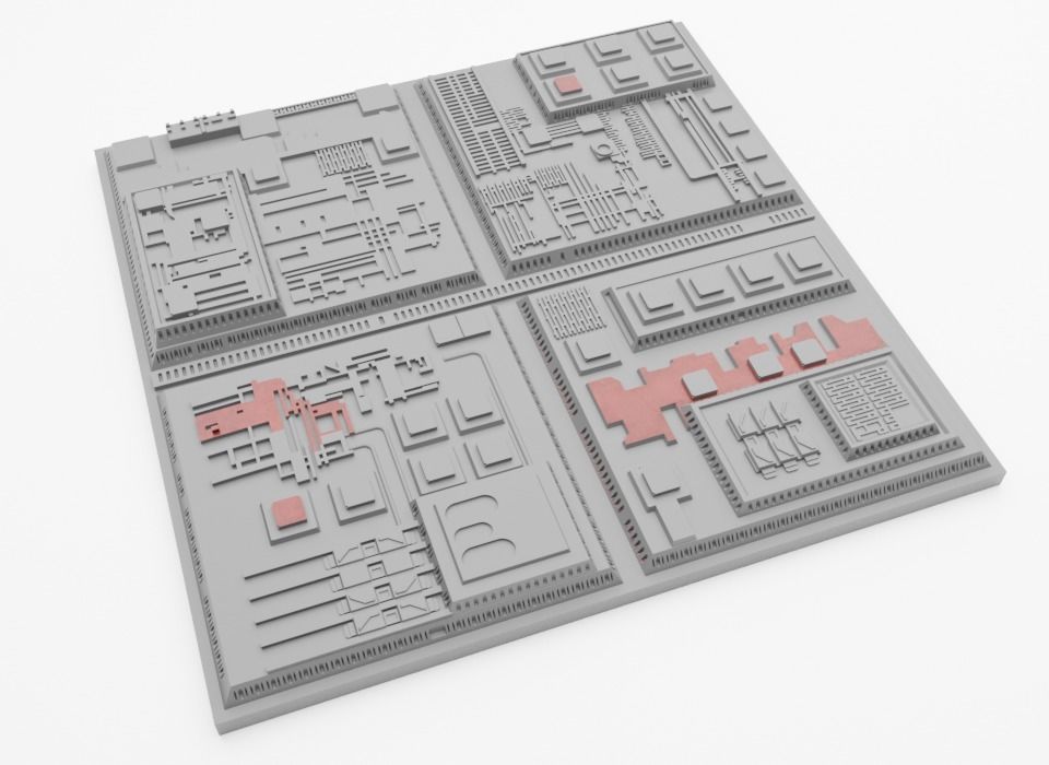 Death Star II Tile Type Q 3D print model_6