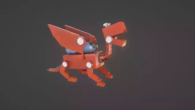 Toy Dragon Rigged and Animated 3D Model 