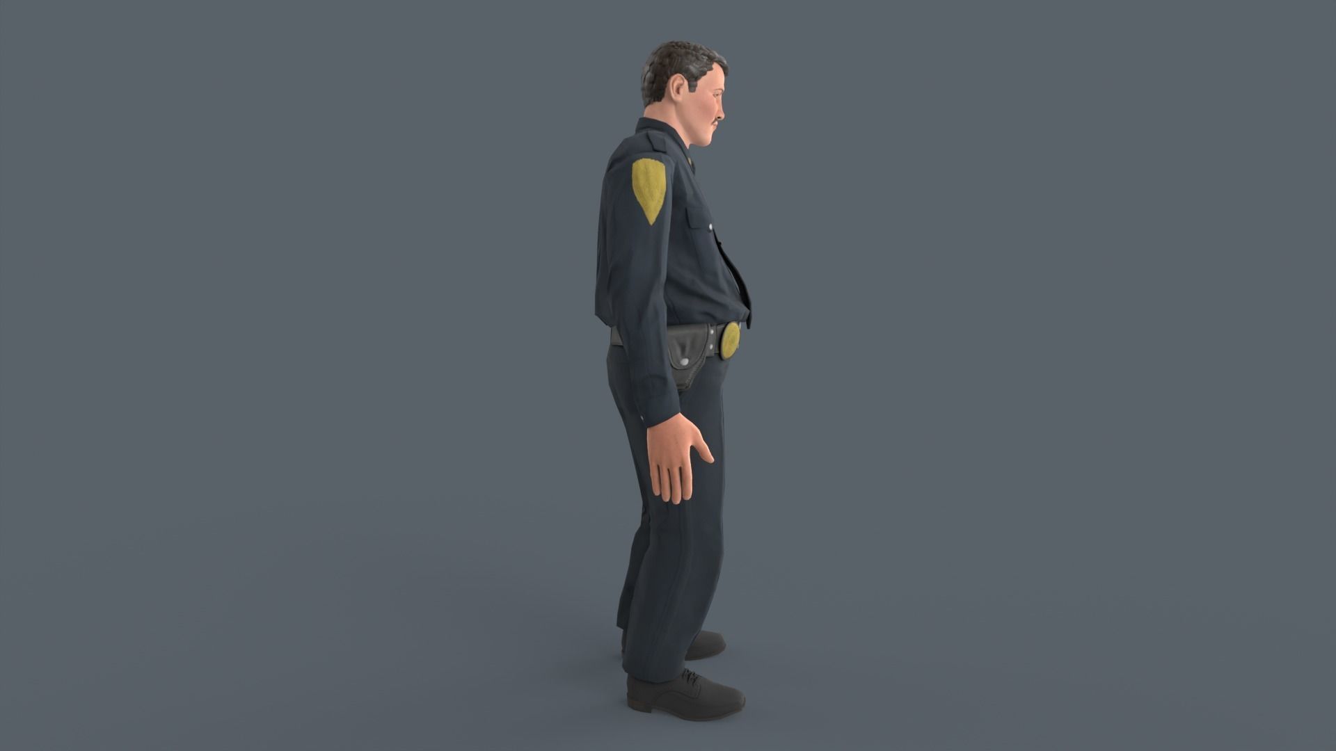 Police Man Low-poly 3D model_7