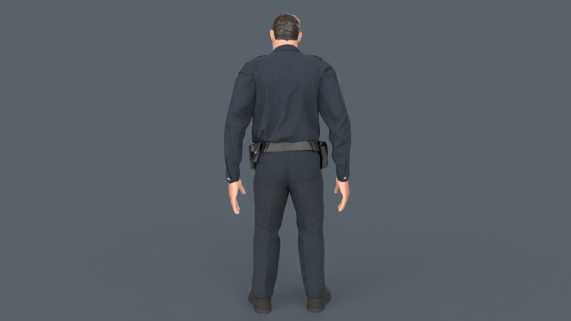 Police Man Low-poly 3D model_8