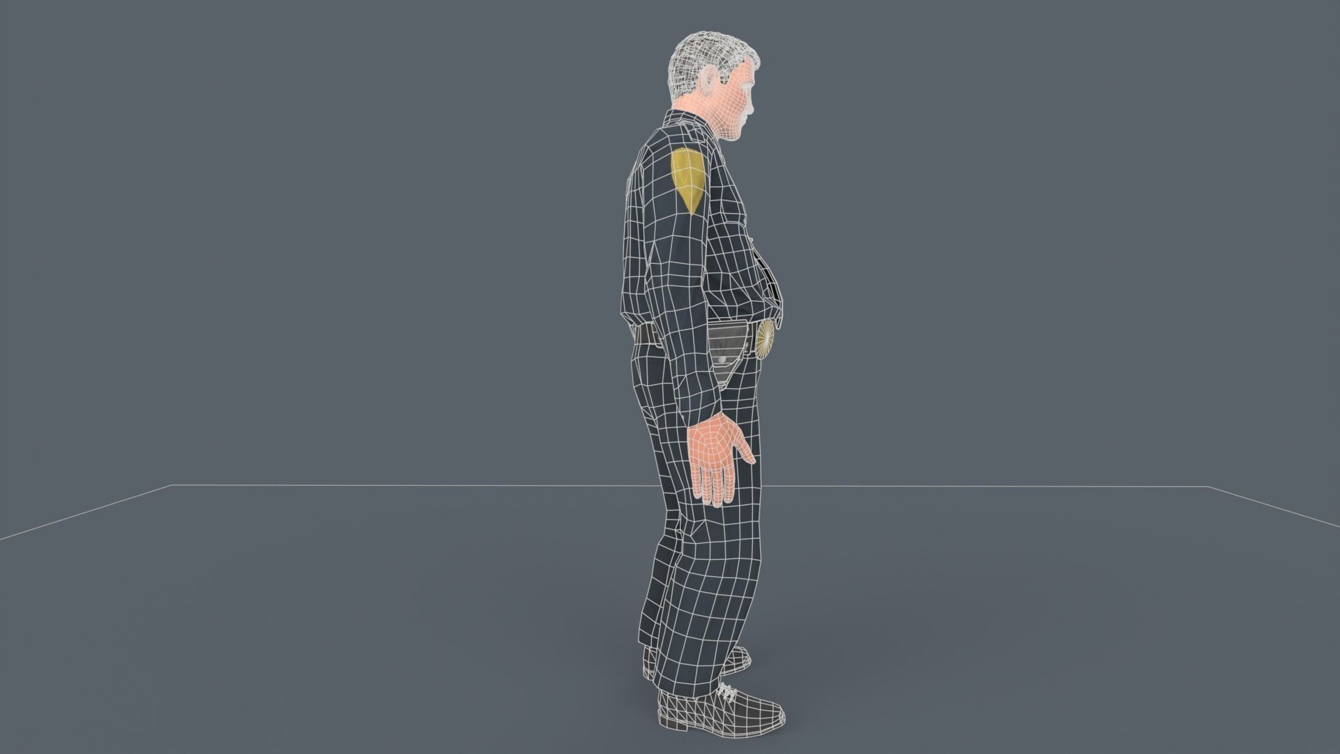 Police Man Low-poly 3D model_11