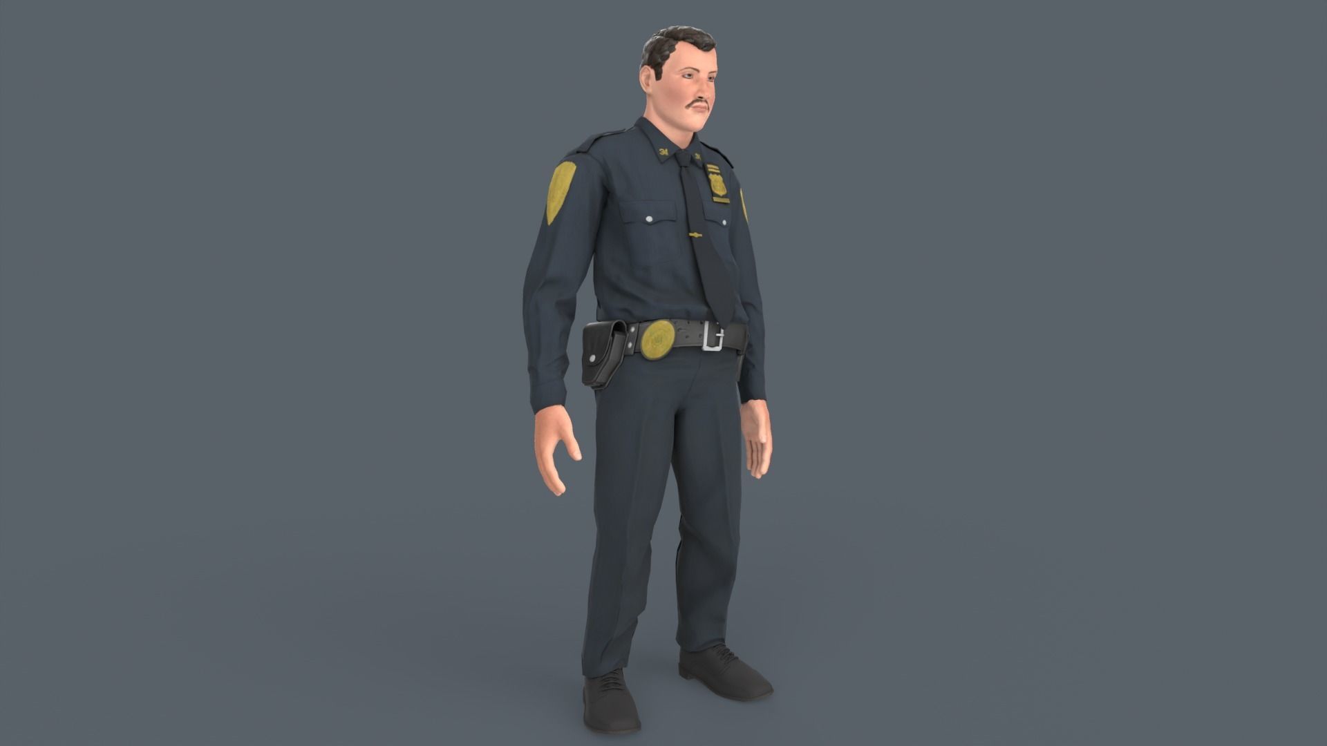 Police Man Low-poly 3D model_6