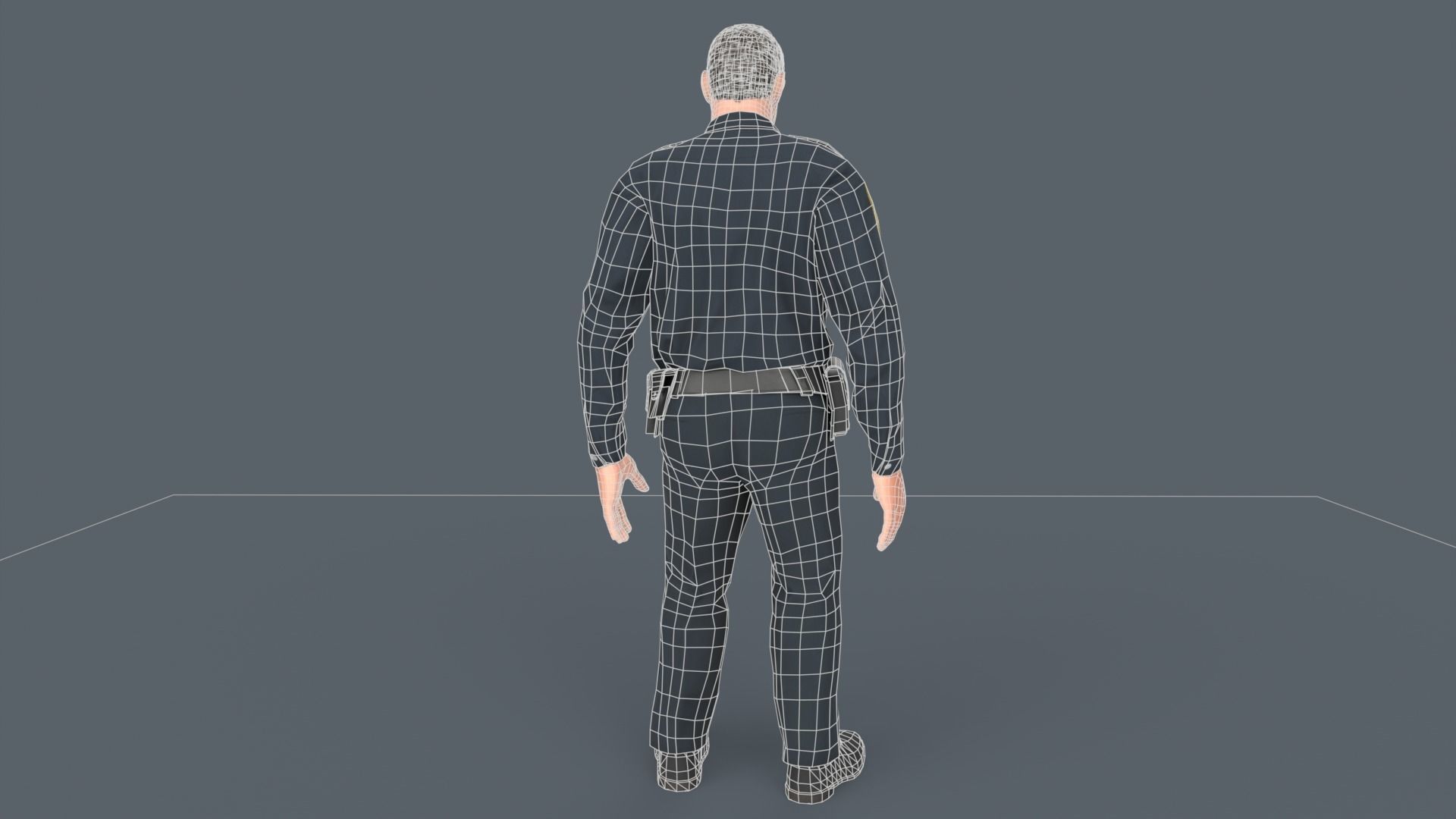 Police Man Low-poly 3D model_12