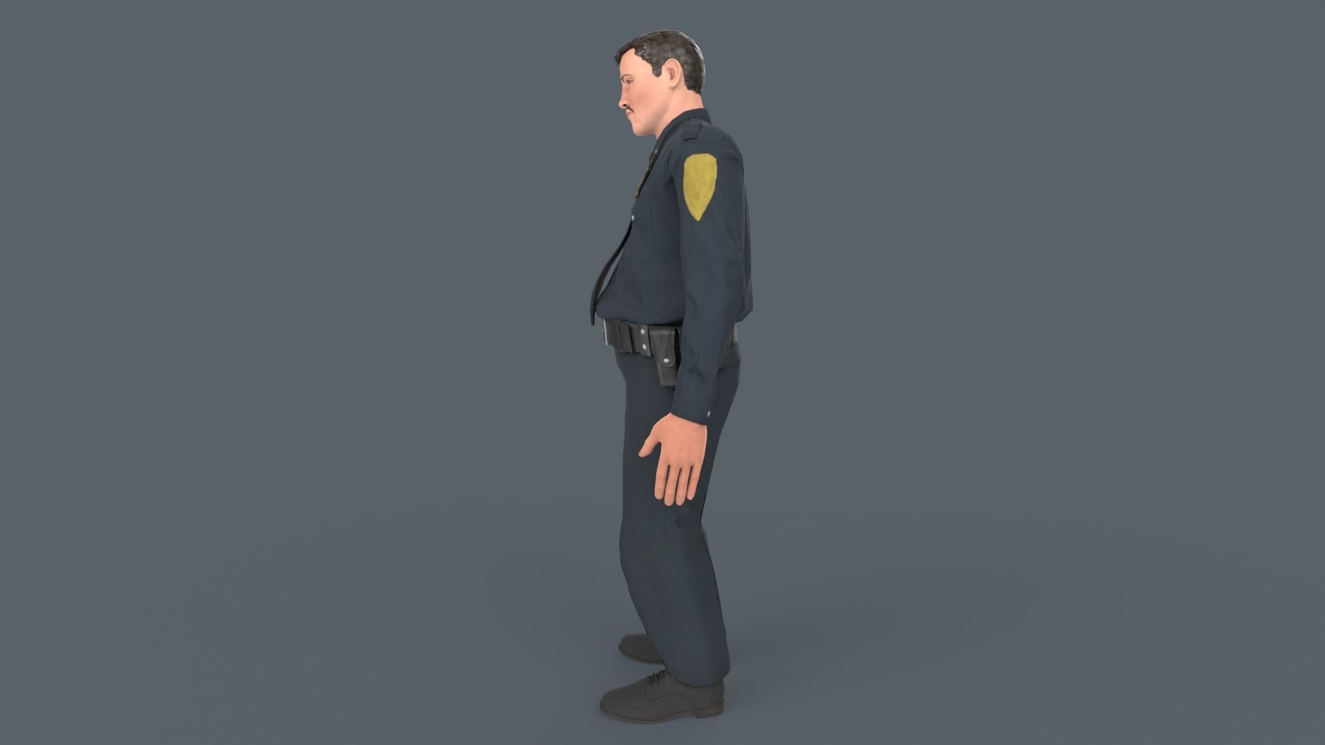 Police Man Low-poly 3D model_9