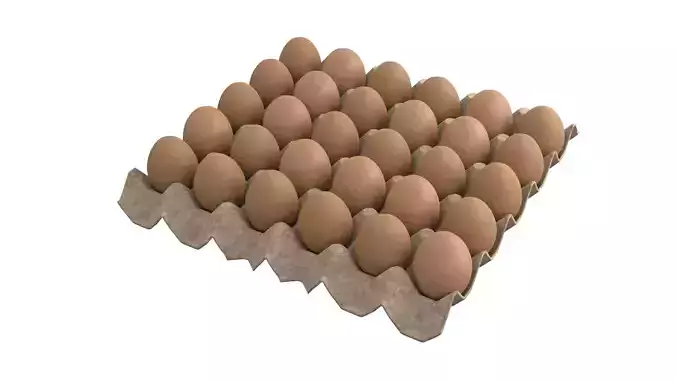 Cardboard eggs carton box pack 3D model