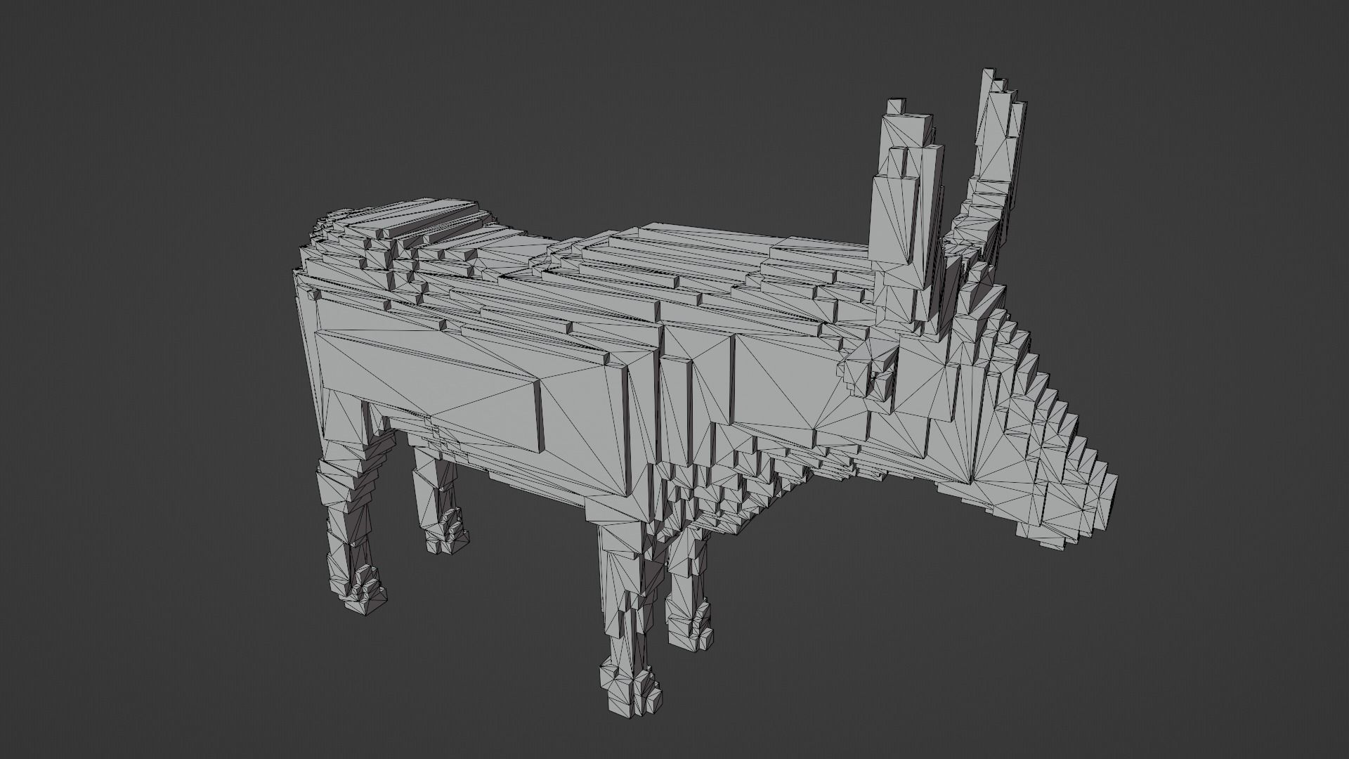 Voxel Buffalo Low-poly 3D model_12