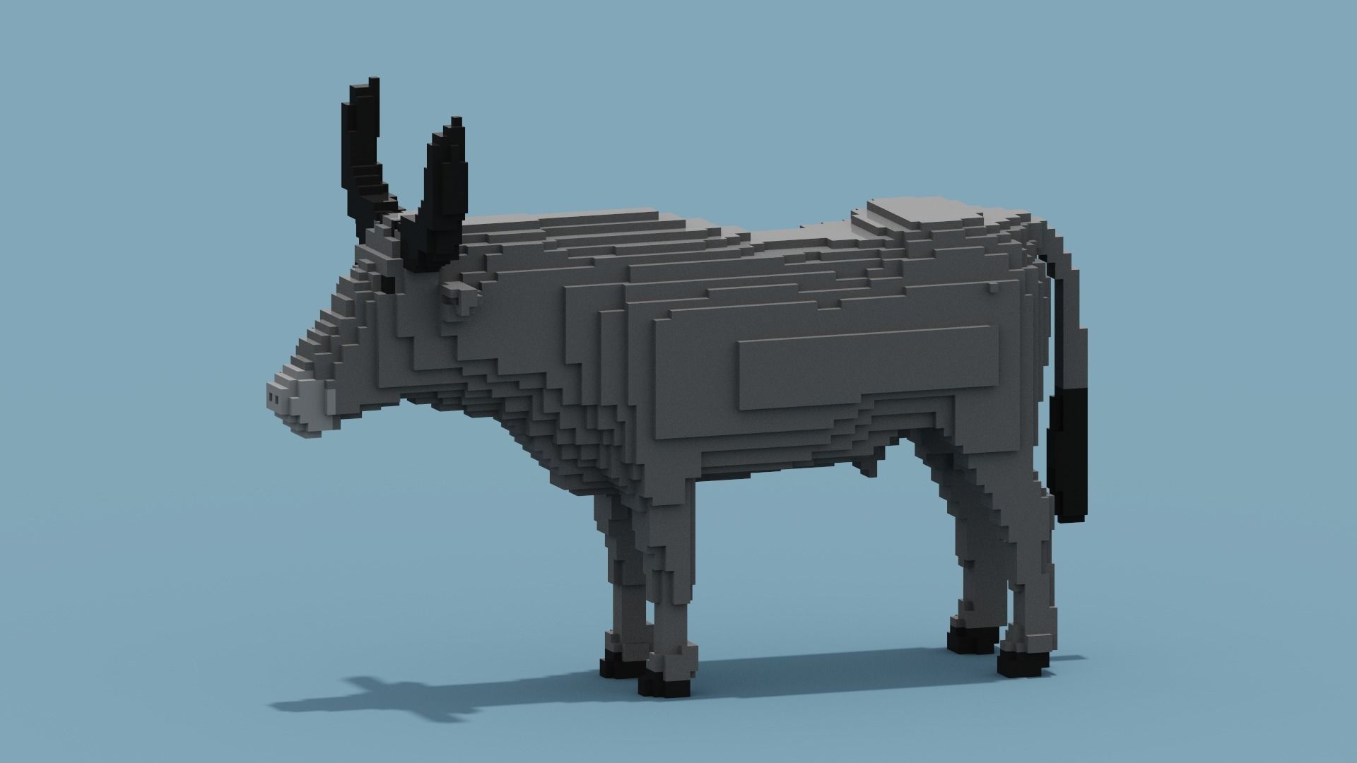 Voxel Buffalo Low-poly 3D model_1