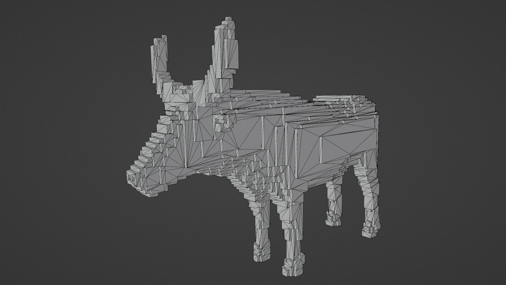 Voxel Buffalo Low-poly 3D model_13