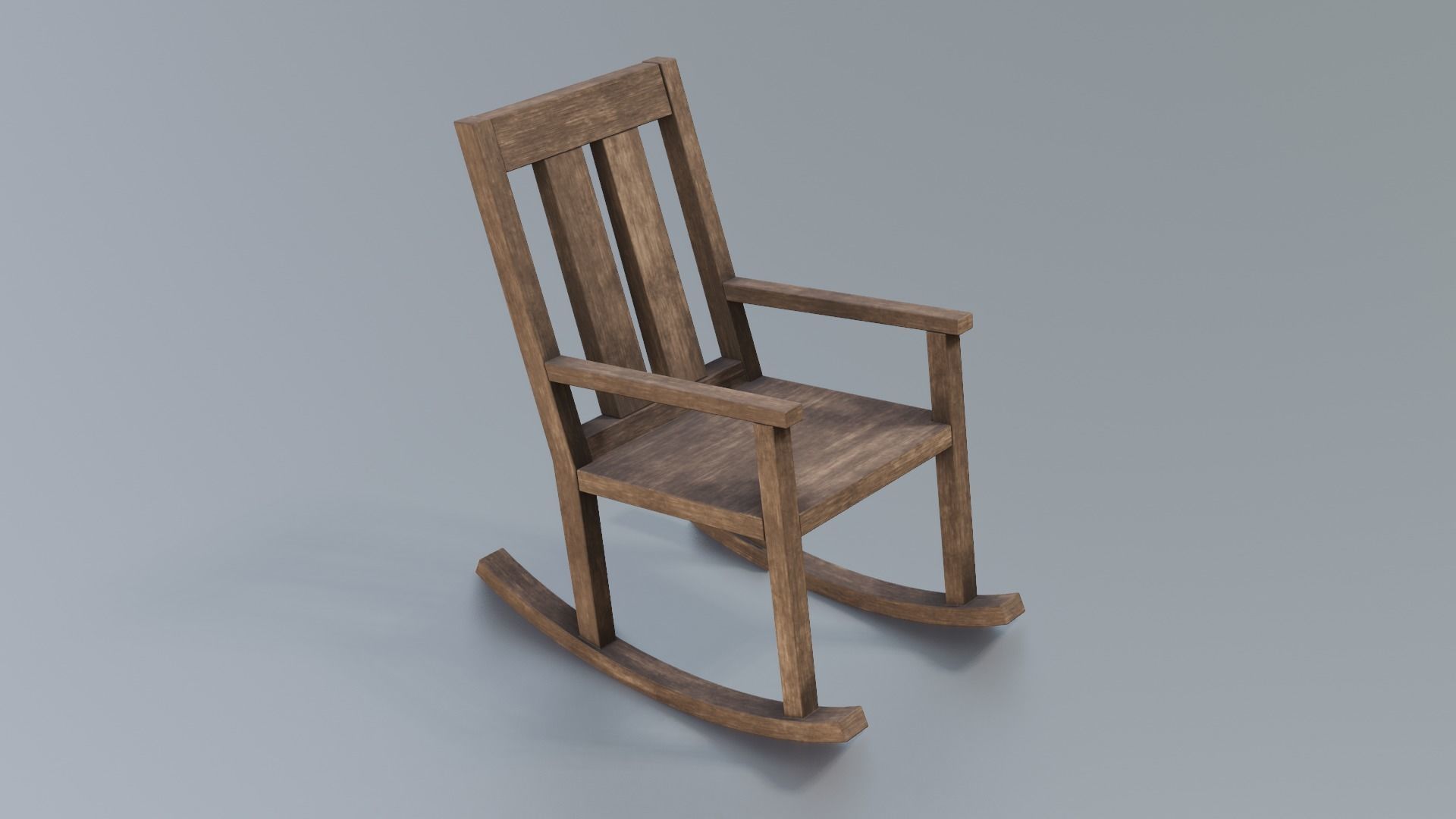 Rocking Chair Low-poly 3D model_6