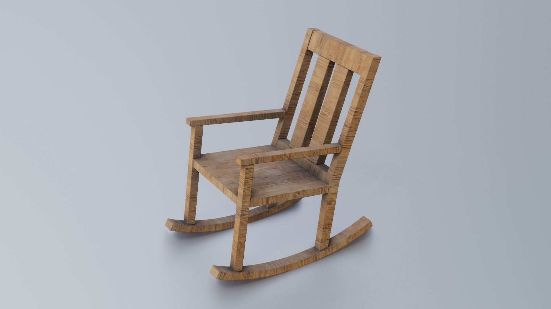 Rocking Chair Low-poly 3D model_3