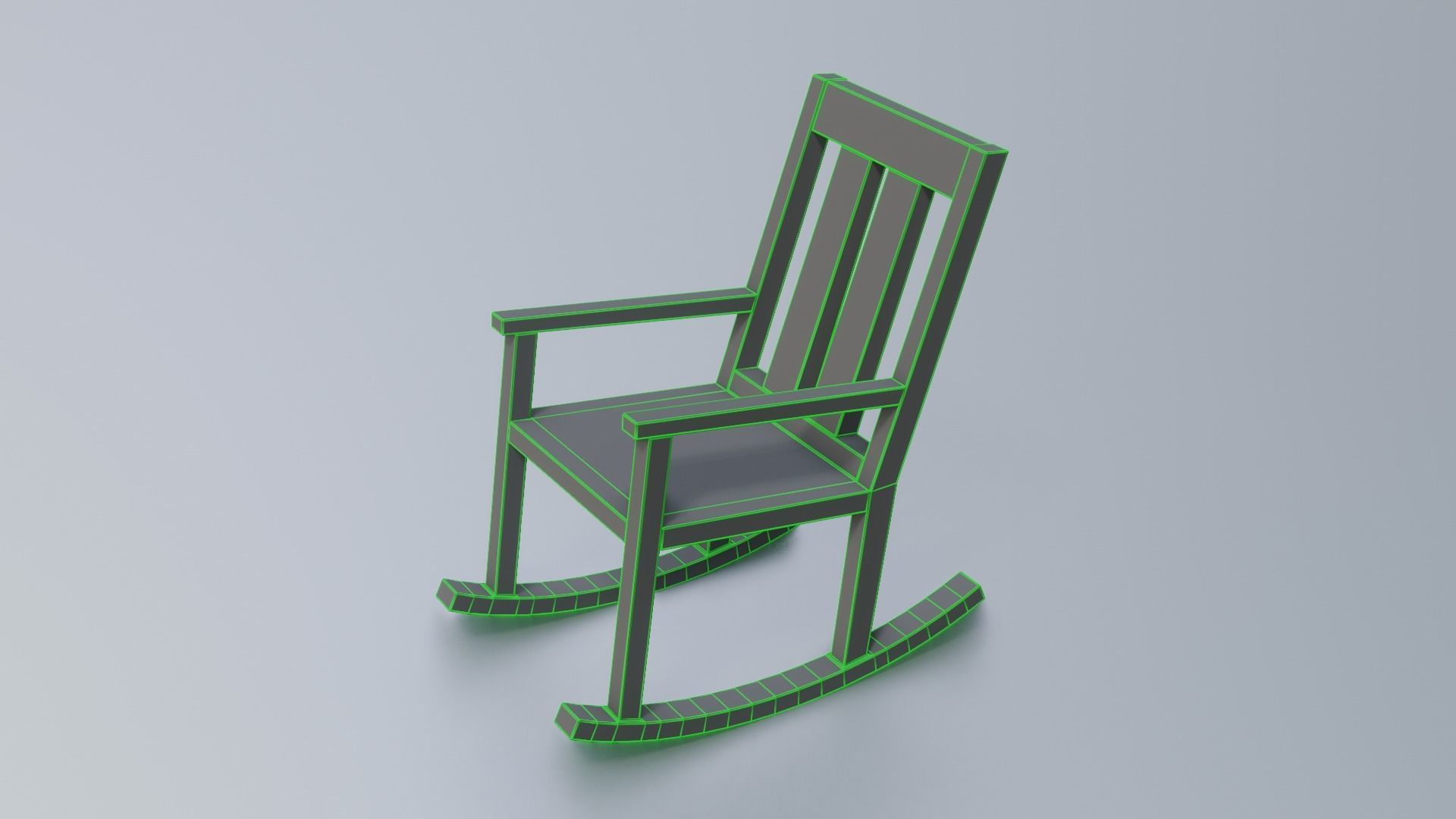 Rocking Chair Low-poly 3D model_9