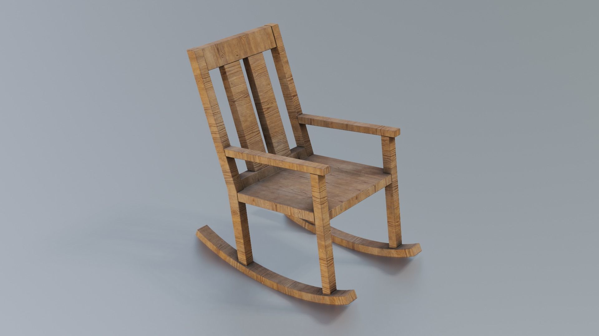Rocking Chair Low-poly 3D model_2