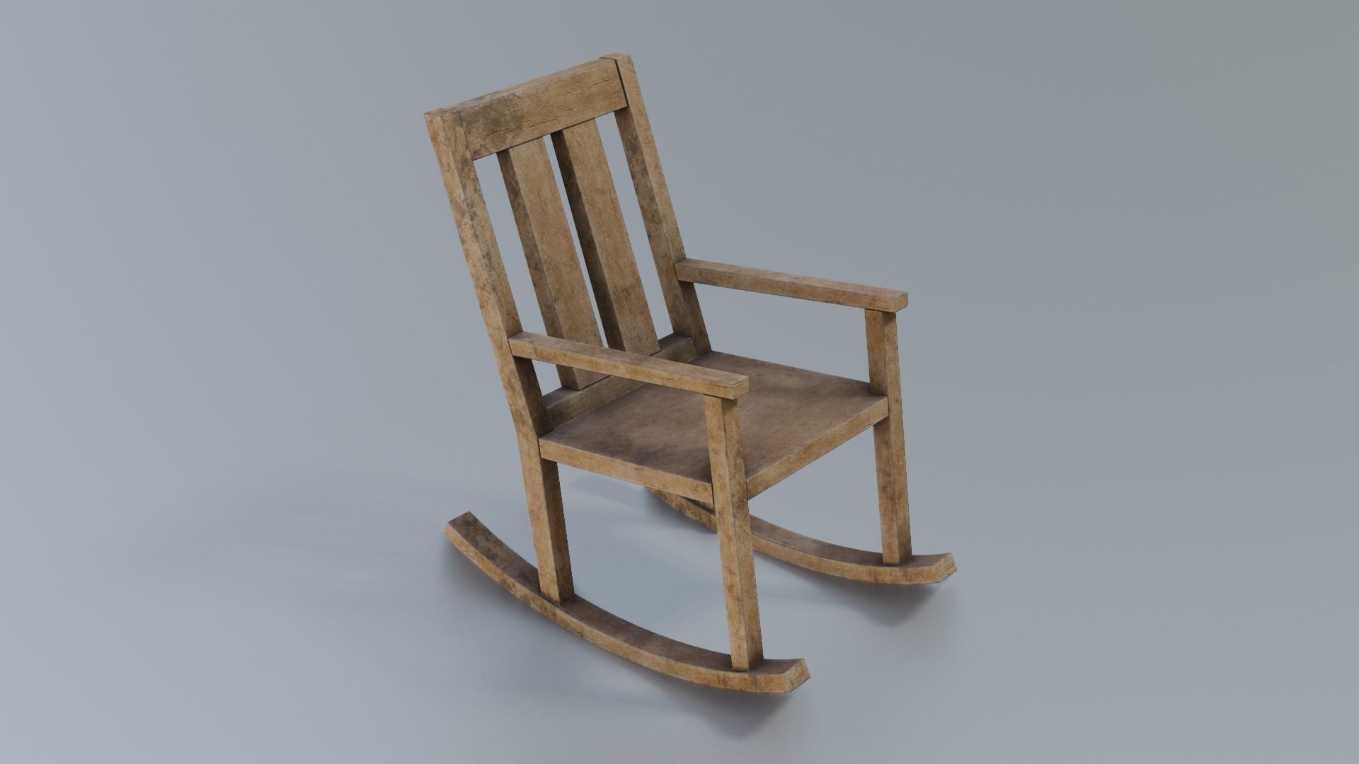 Rocking Chair Low-poly 3D model_5