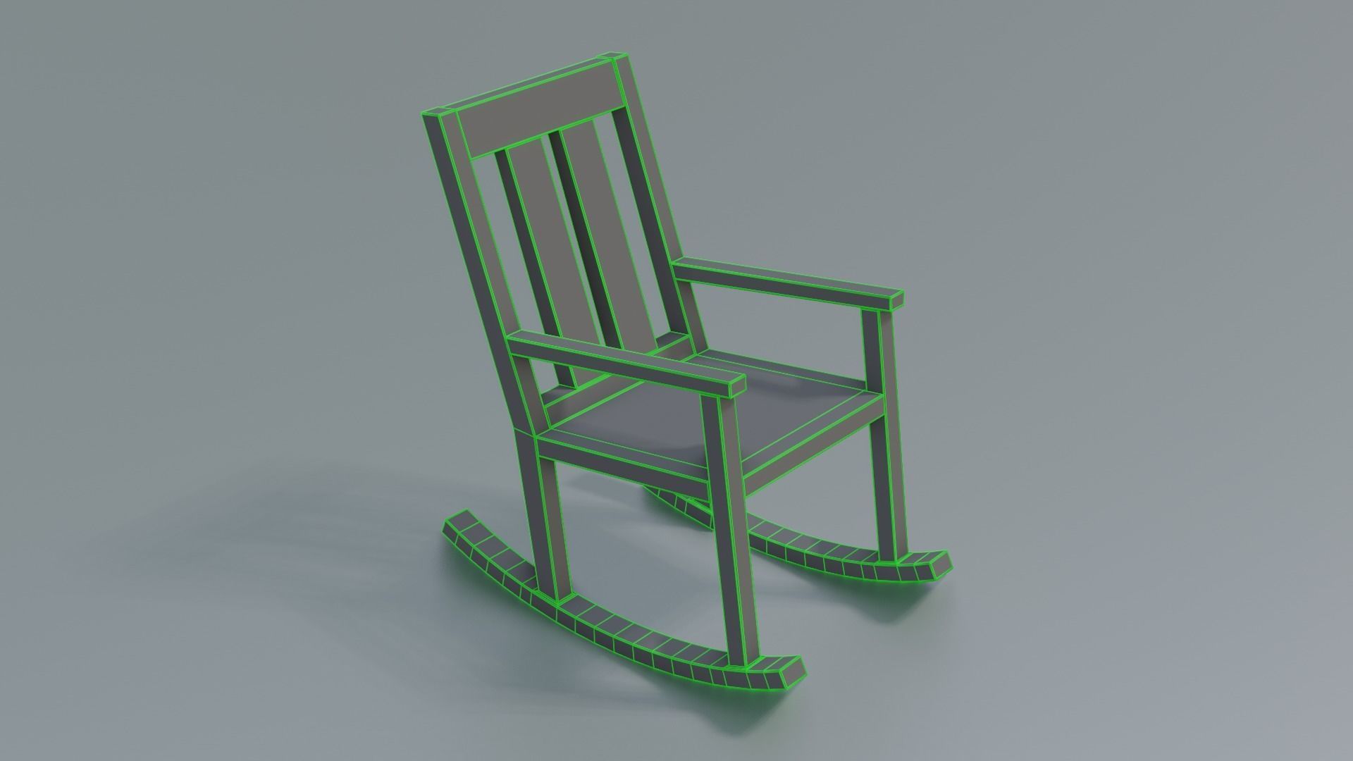 Rocking Chair Low-poly 3D model_8