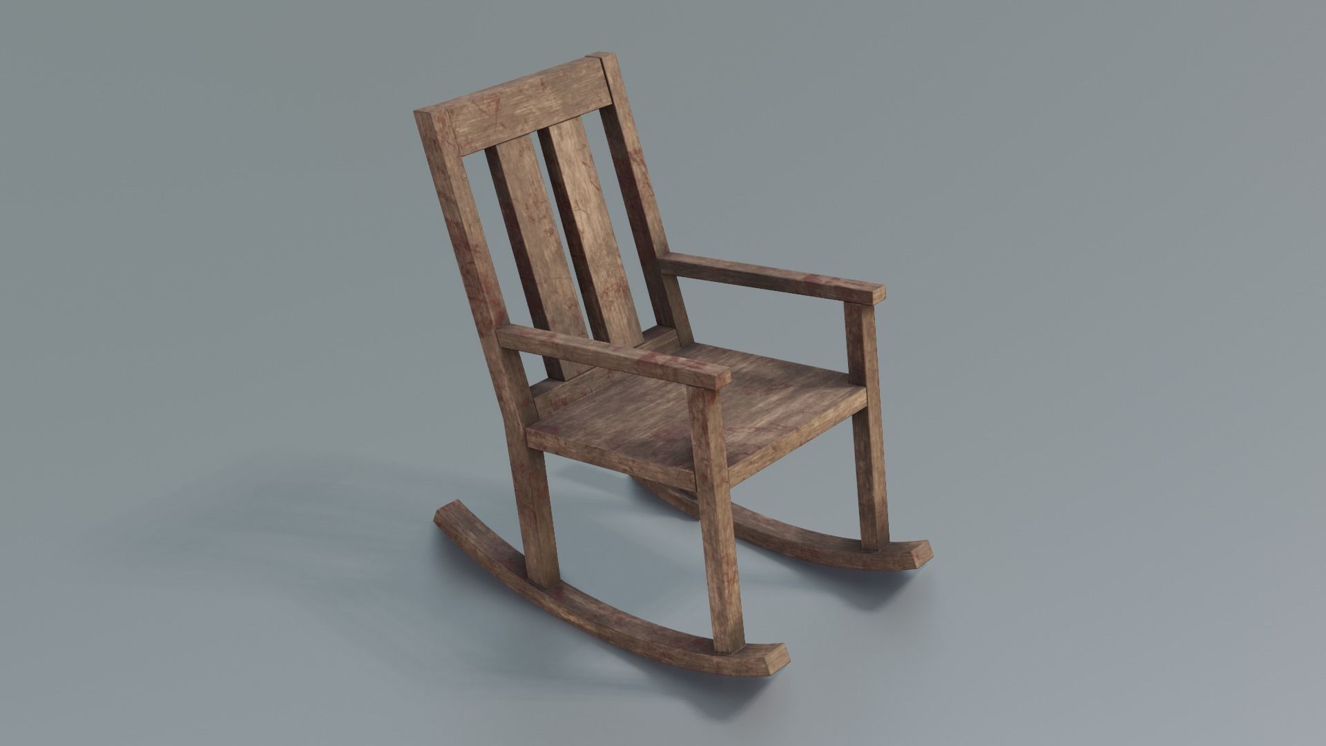 Rocking Chair Low-poly 3D model_7