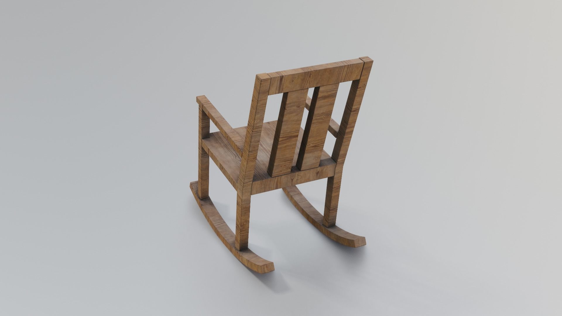 Rocking Chair Low-poly 3D model_4