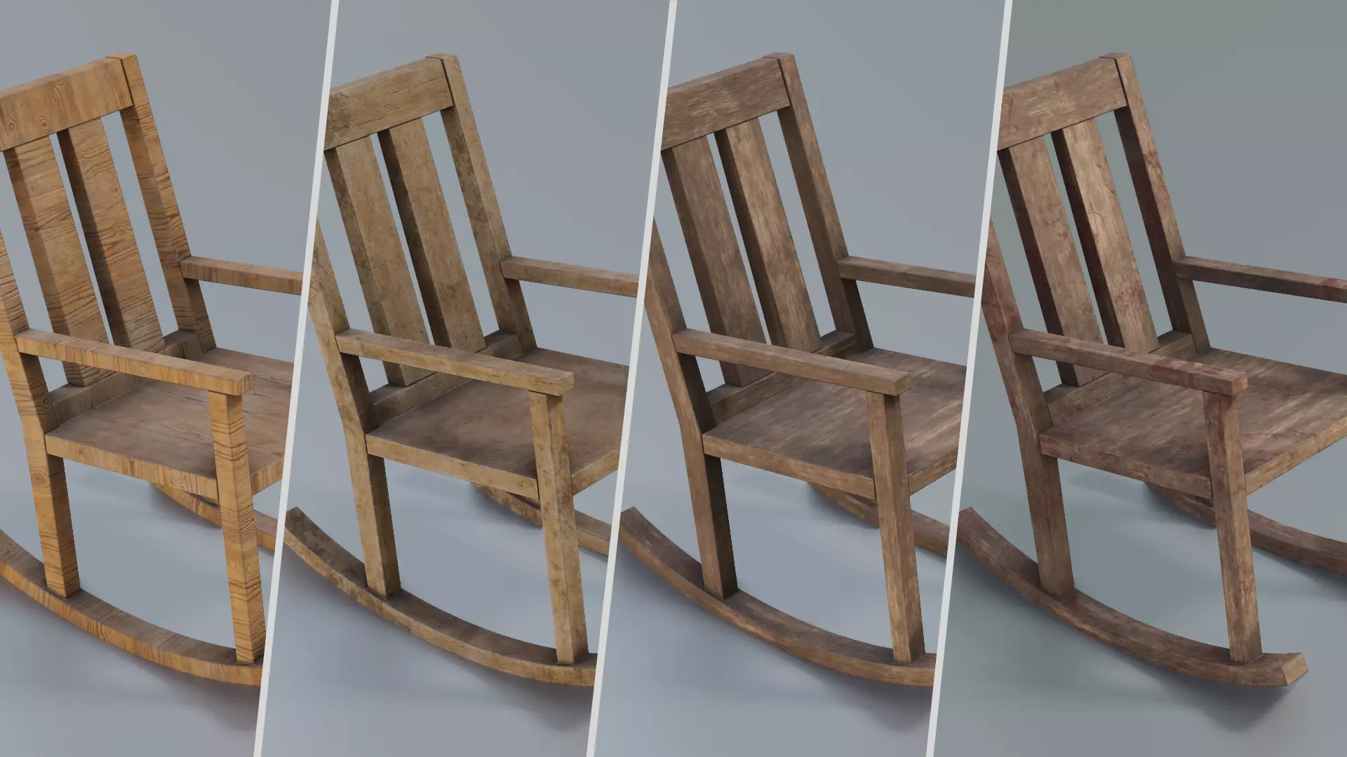 Rocking Chair Low-poly 3D model_0