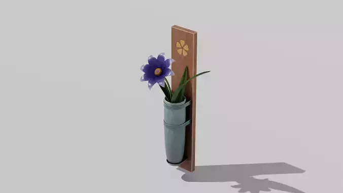 Japanese Furniture Kit - Wall mounted vase with flower