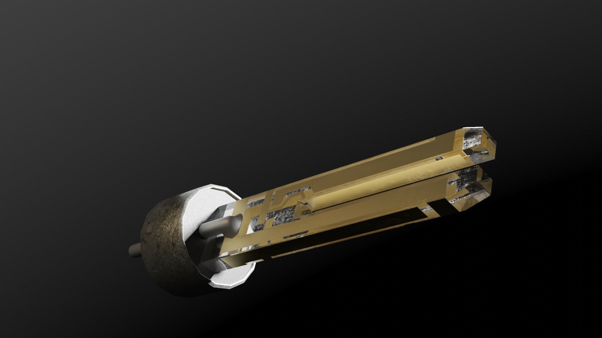 Quartz Tuning Fork Low-poly 3D model_2