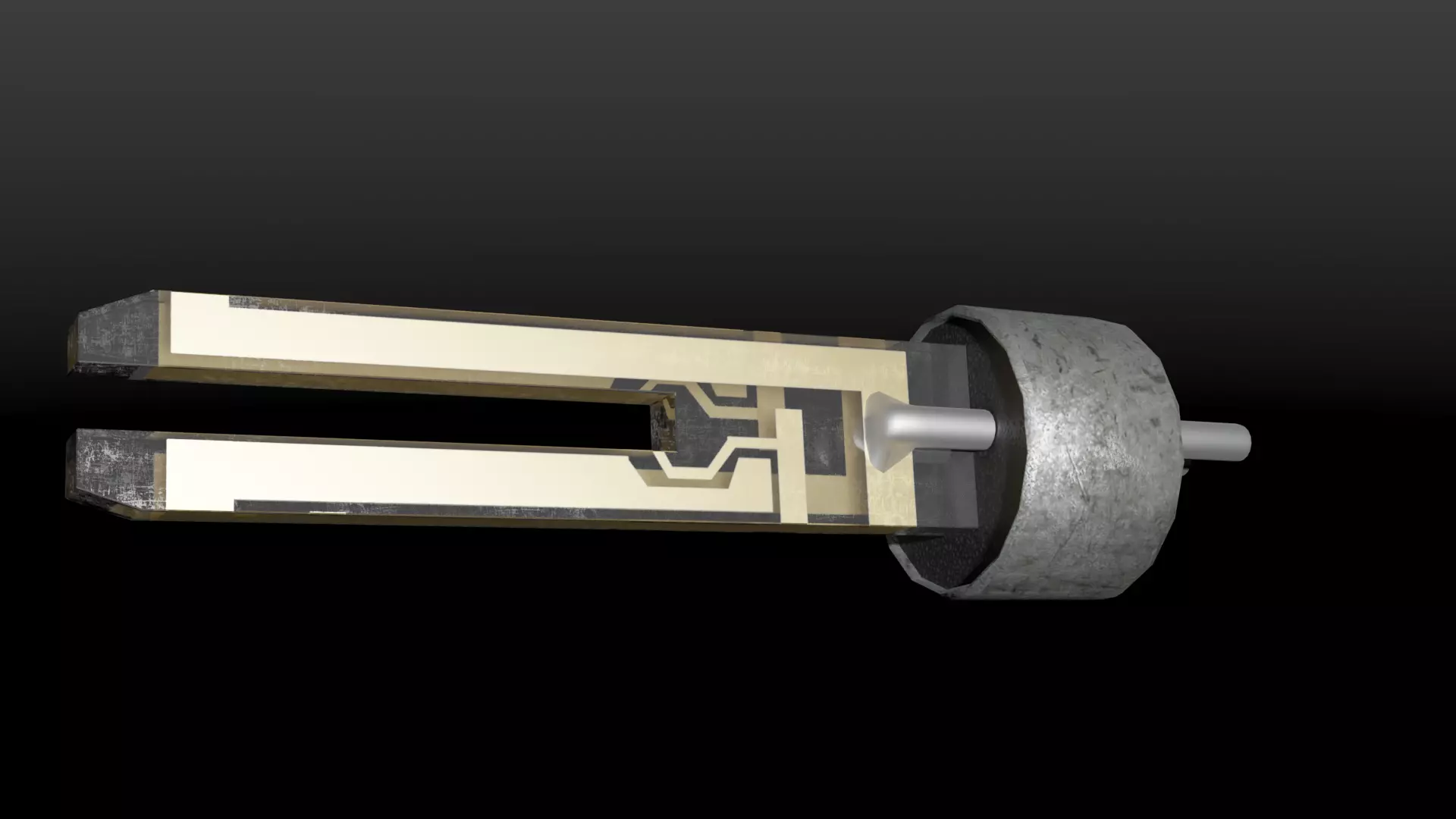 Quartz Tuning Fork Low-poly 3D model_0
