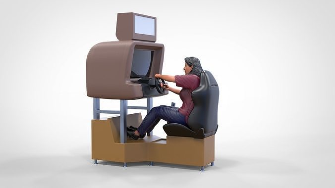 N2 Female player on Arcade Game 3D print model 4