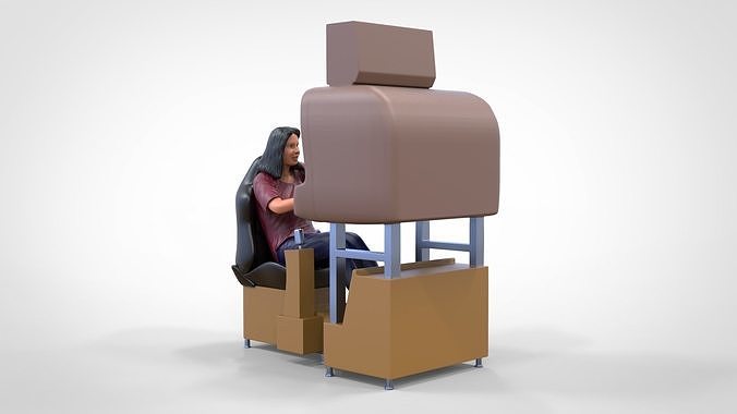 N2 Female player on Arcade Game 3D print model 3