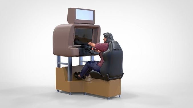 N2 Female player on Arcade Game 3D print model 5