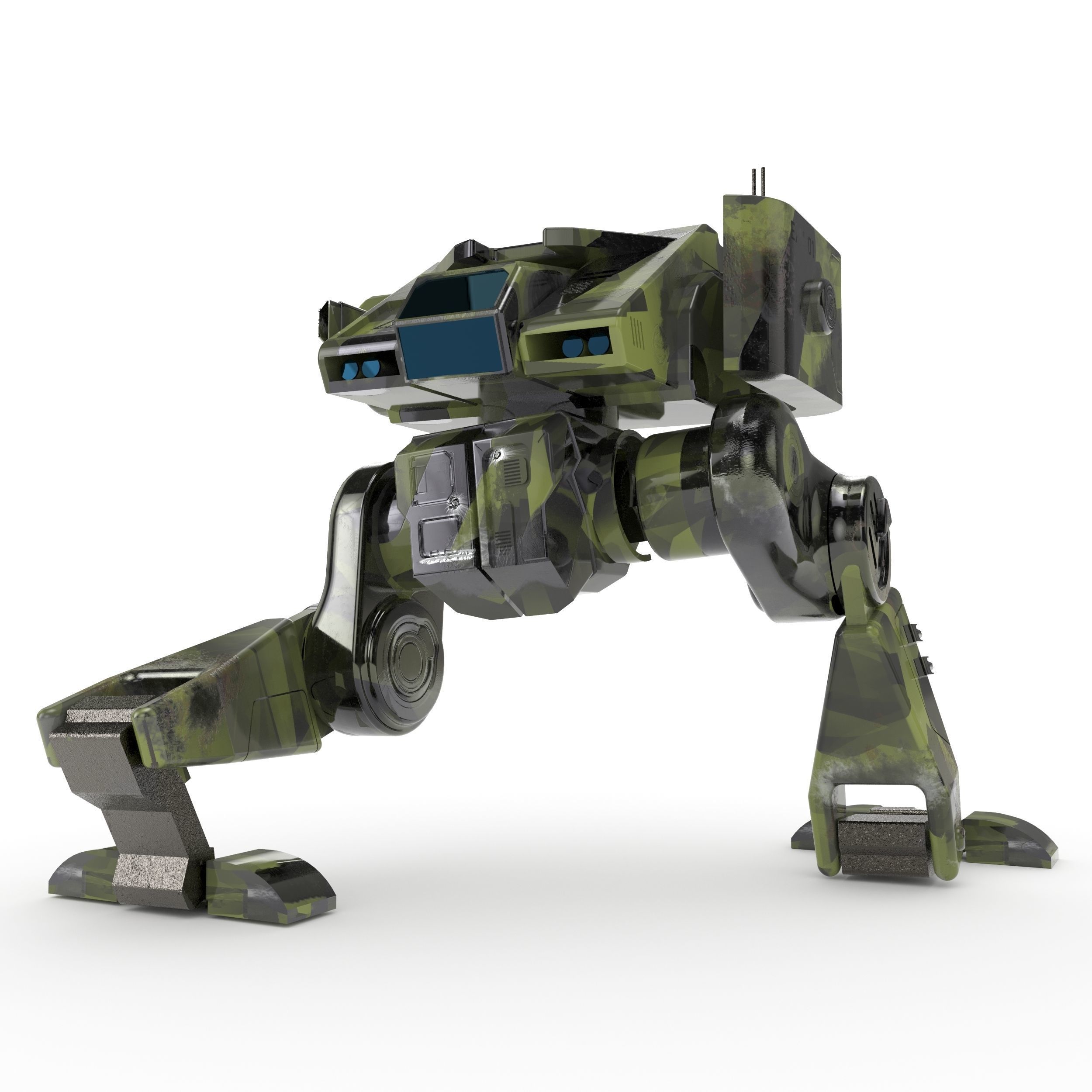 exploration military mech 3D model_3
