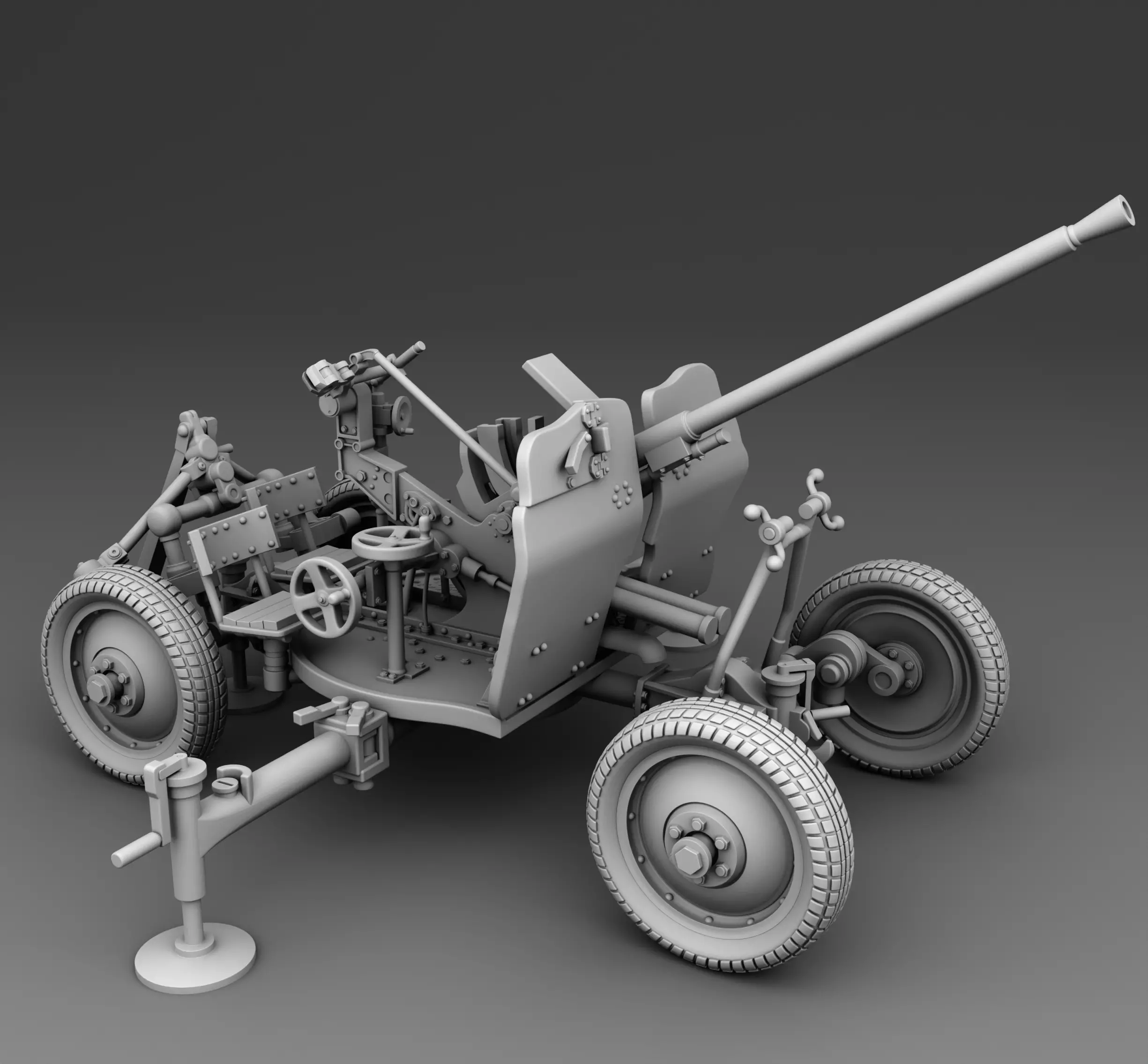 25 mm anti aircraft gun 3D print model_0