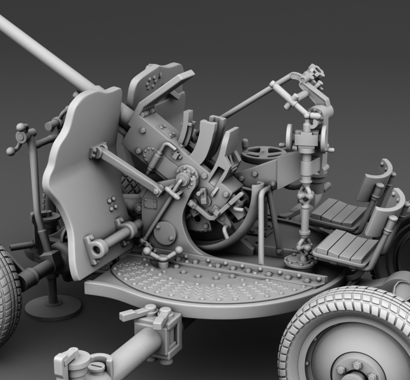 25 mm anti aircraft gun 3D print model_9