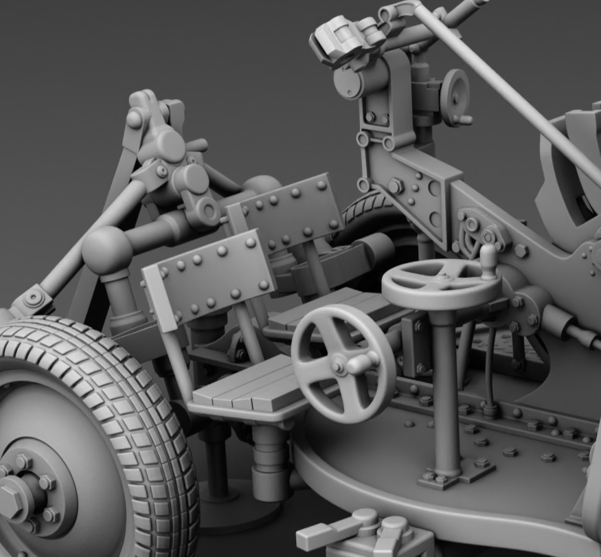 25 mm anti aircraft gun 3D print model_4