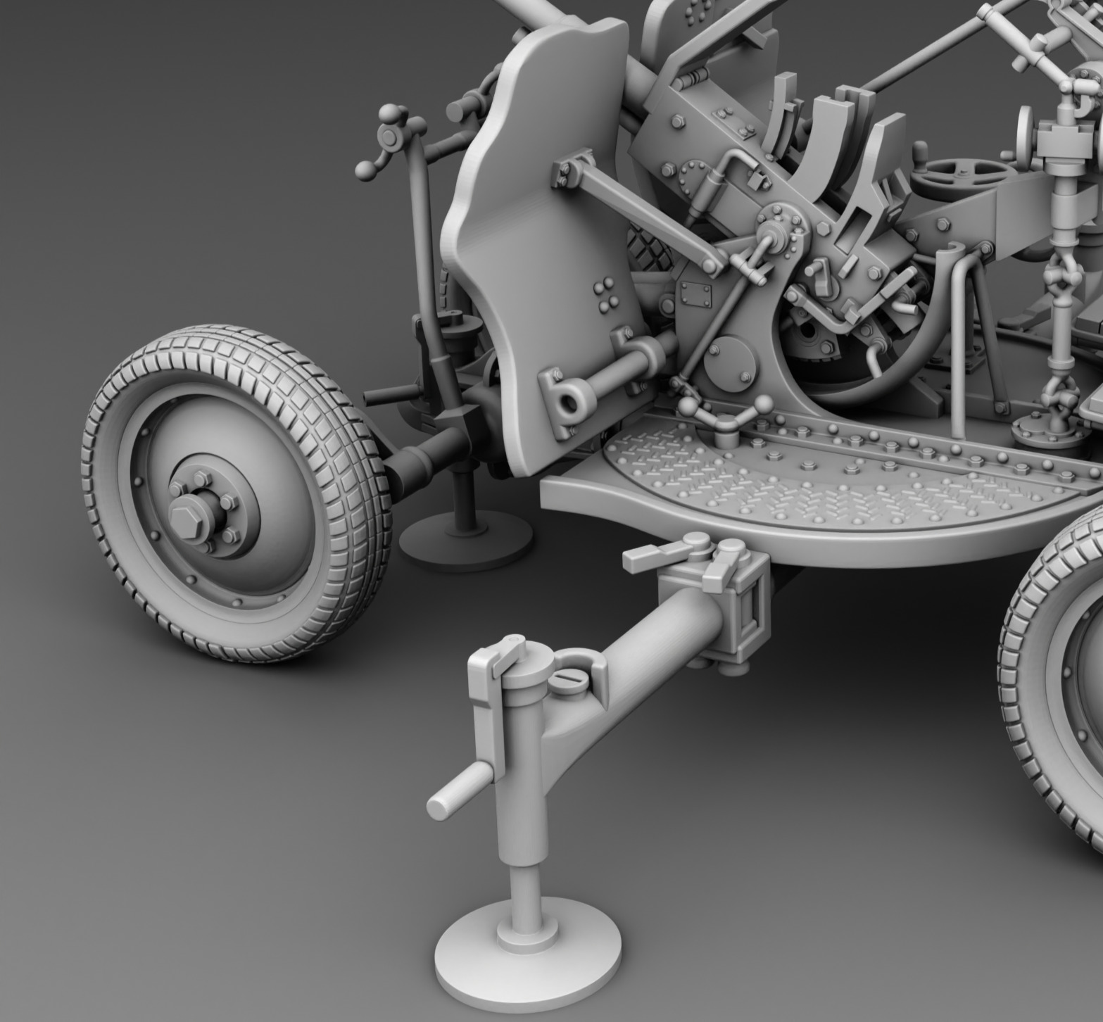 25 mm anti aircraft gun 3D print model_10