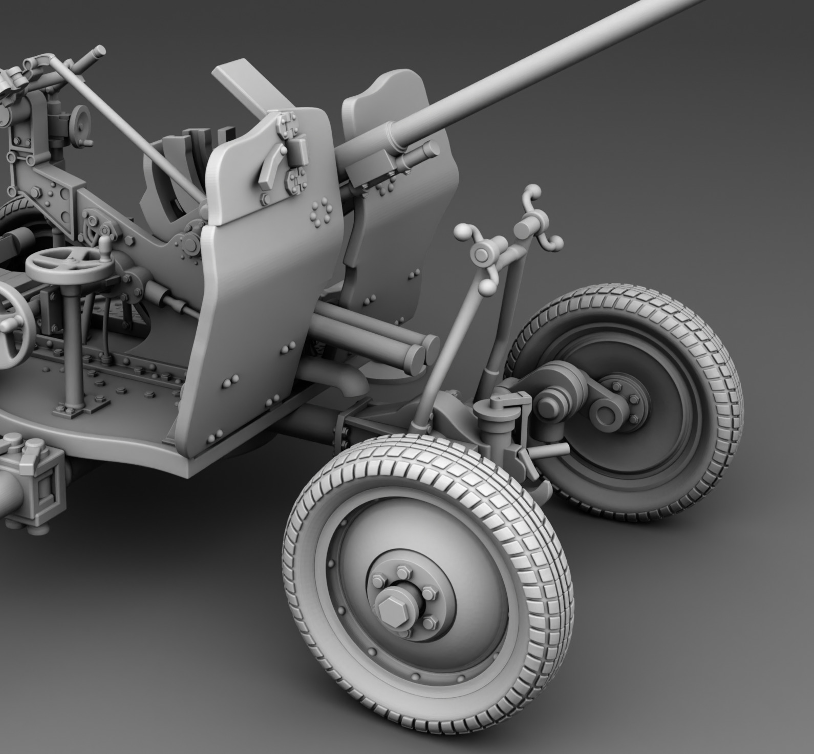 25 mm anti aircraft gun 3D print model_6