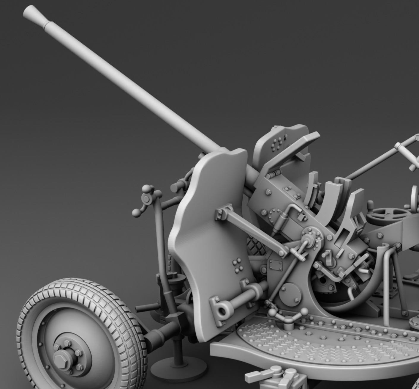 25 mm anti aircraft gun 3D print model_11