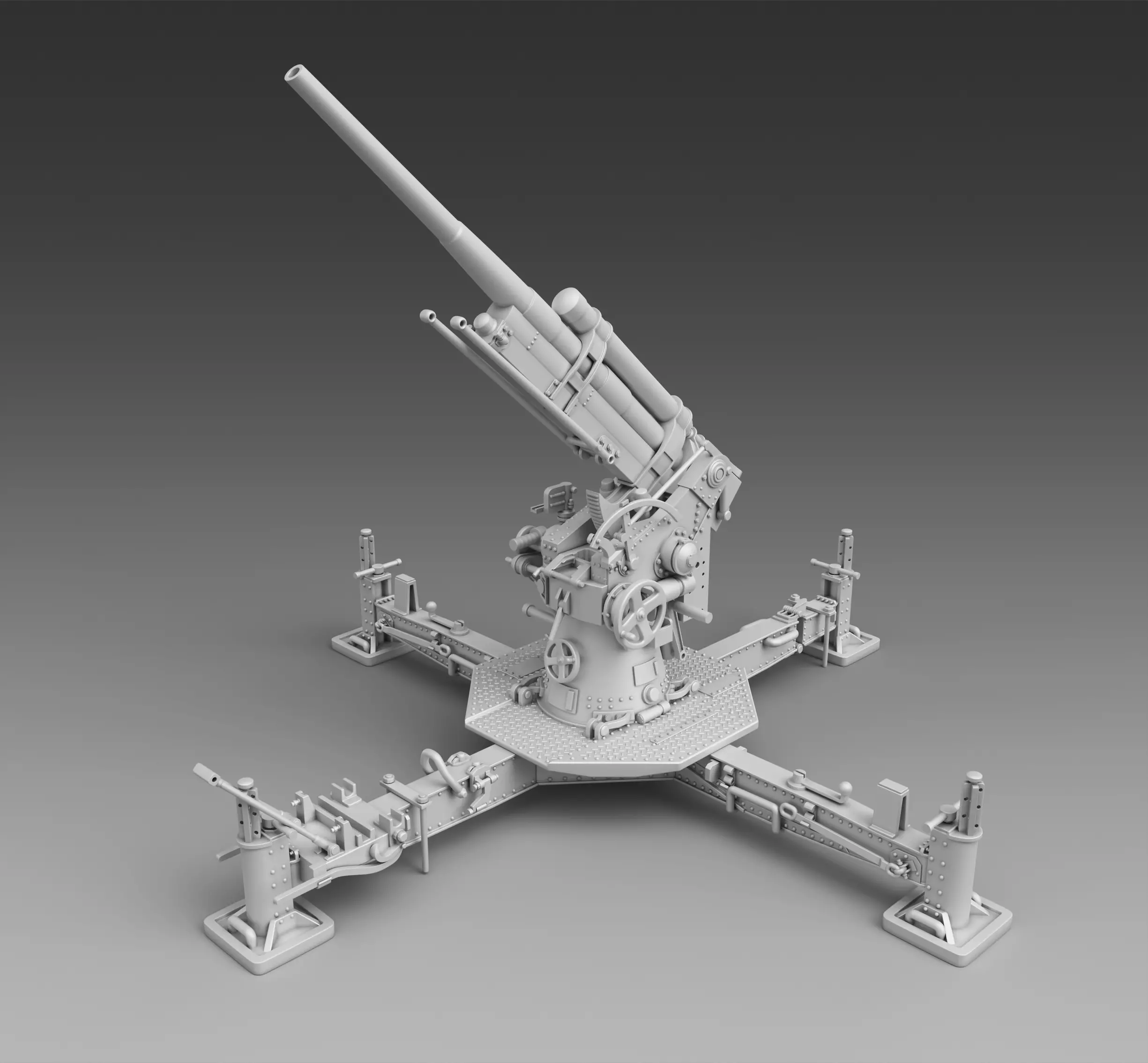 Antiaircraft 76mm 3D print model_0