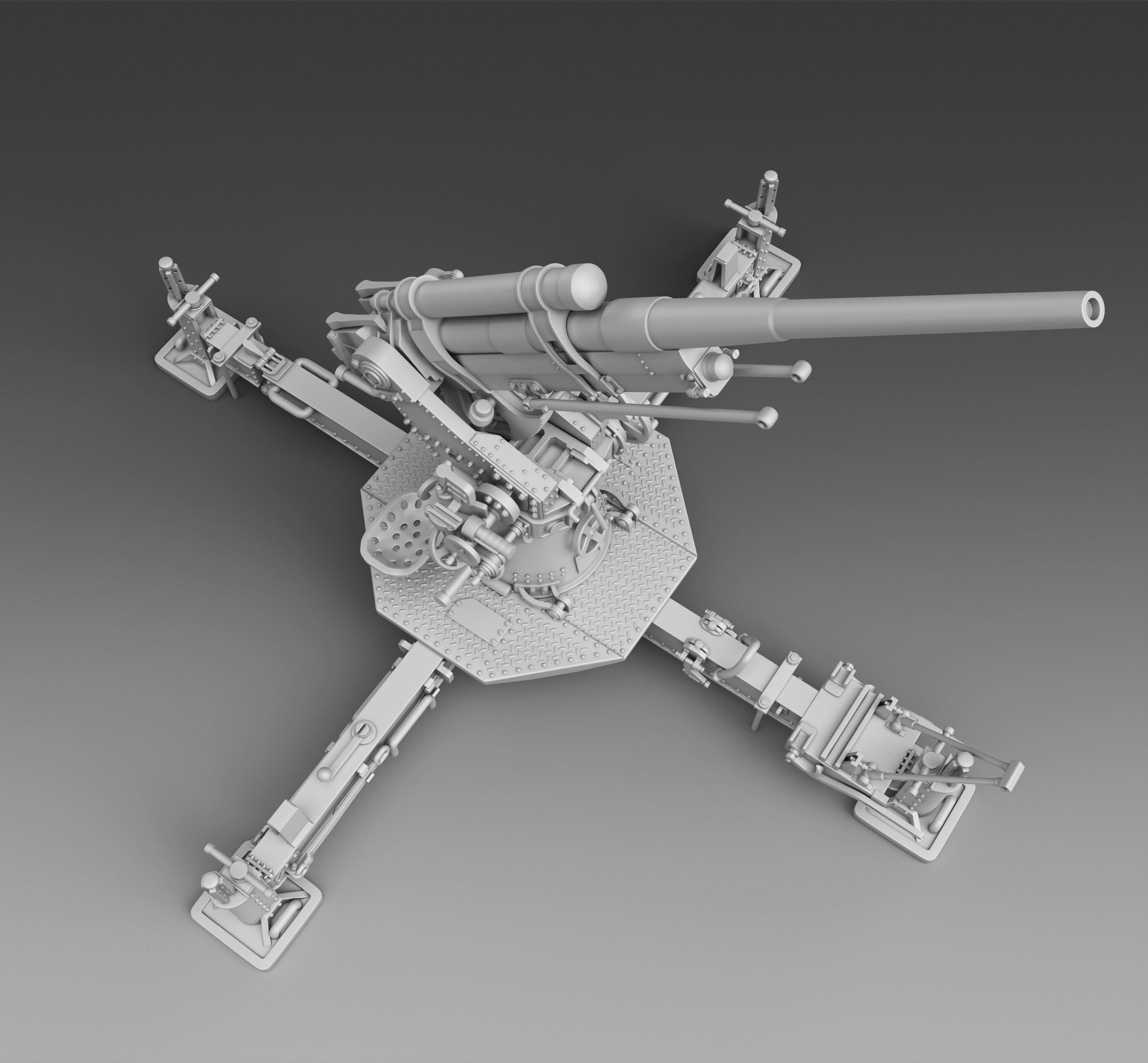 Antiaircraft 76mm 3D print model_2