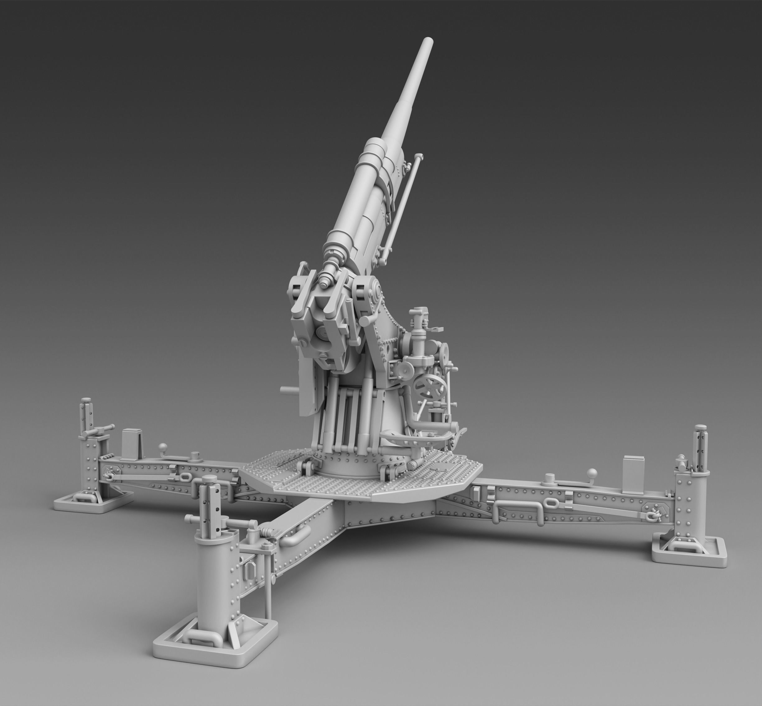 Antiaircraft 76mm 3D print model_1