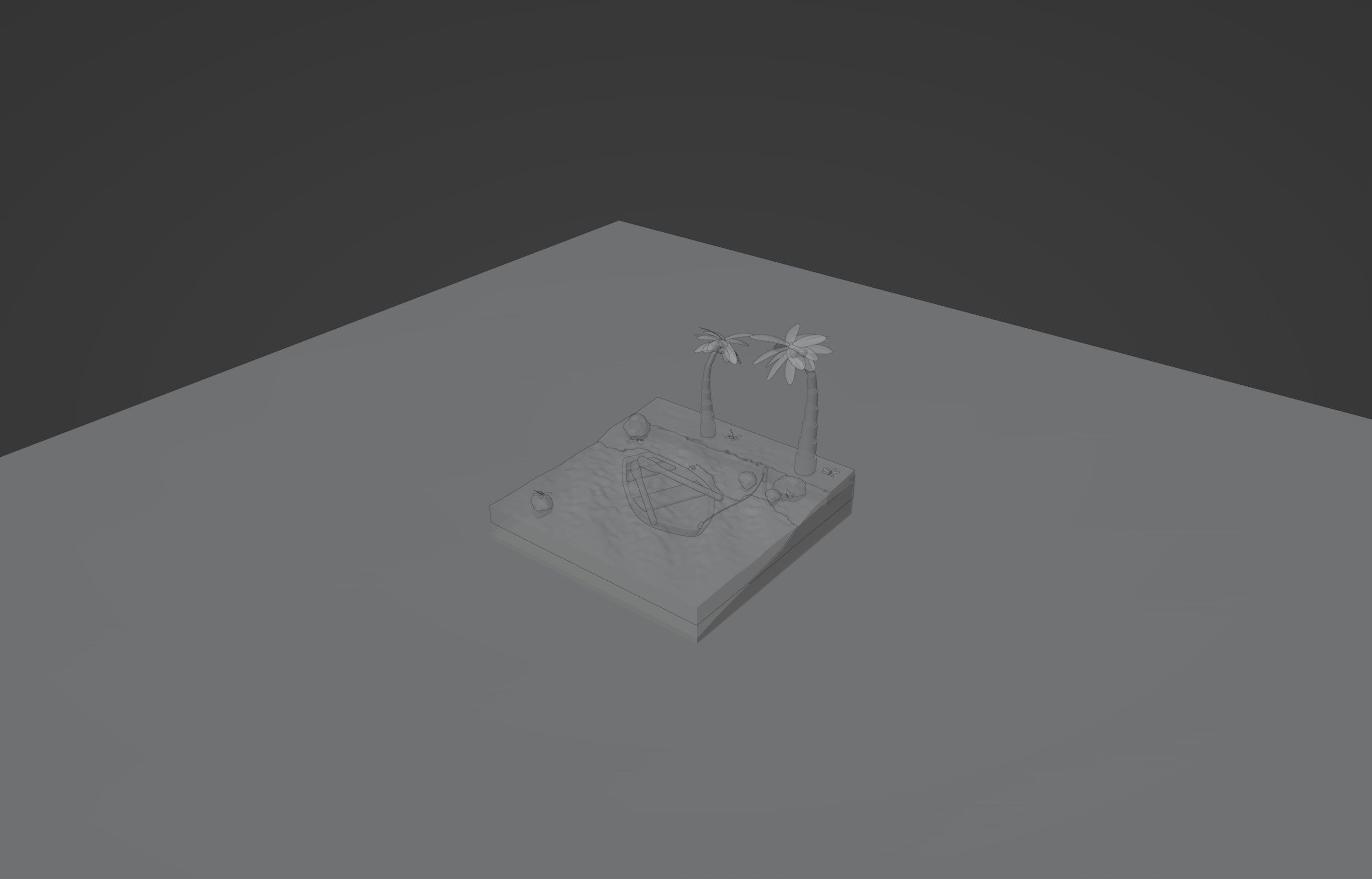 Boat on the beach 3D model_1