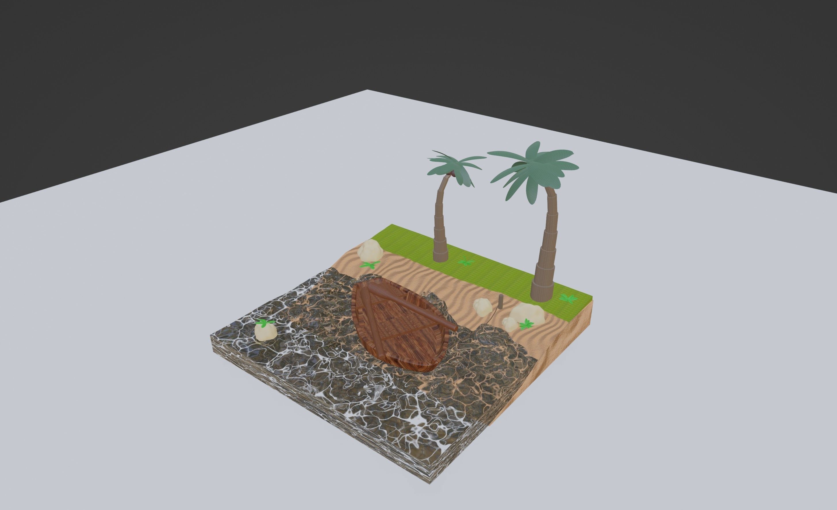 Boat on the beach 3D model_3